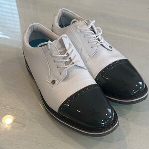 G/FORE White and Glossy Grey Golf Shoes